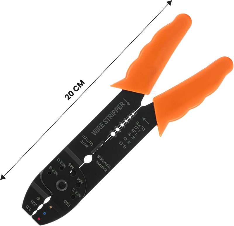 درافل أداة تجريد الأسلاك والضغط من دورافيل بمقبض مريح، أسود وبرتقالي - Image 3